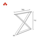 Gamba per mobili clessidra in acciaio bianco L80xP8xH71 cm REI