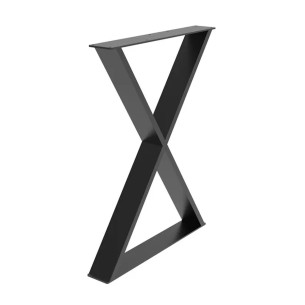 Gamba per mobili clessidra in acciaio L80xP8xH71 cm REI nero