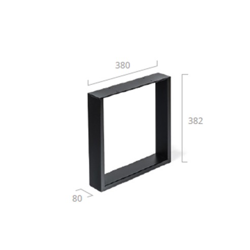 Gamba per mobili in acciaio nero L40xP8xH40 cm REI