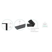 Gamba per mobili in acciaio nero L40xP8xH40 cm REI