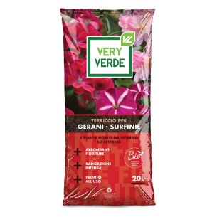 Terriccio per gerani e surfinie 20L Very Verde