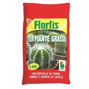Terriccio per piante grasse 5 L Flortis con Sabbia e Lapillo