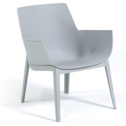 Set Queen 2 poltrone con tavolino basso da giardino grigio chiaro