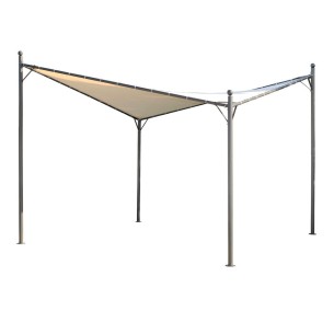 Gazebo a Vela da giardino 3,5 x 3,5 m in acciaio con telo beige