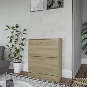 Scarpiera salva spazio Slim legno rovere ante a ribalta