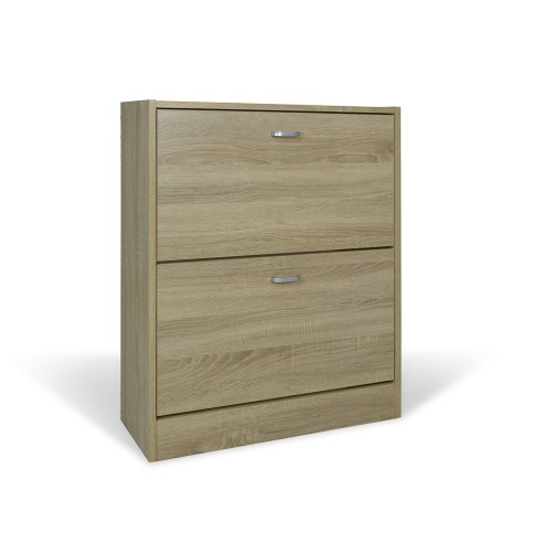 Scarpiera salva spazio Slim legno rovere ante a ribalta