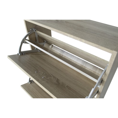 Scarpiera salva spazio Slim legno rovere ante a ribalta