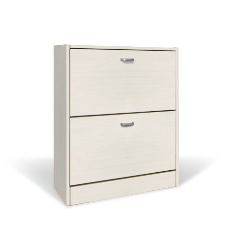 Scarpiera salva spazio Slim legno bianco nordico ante a ribalta