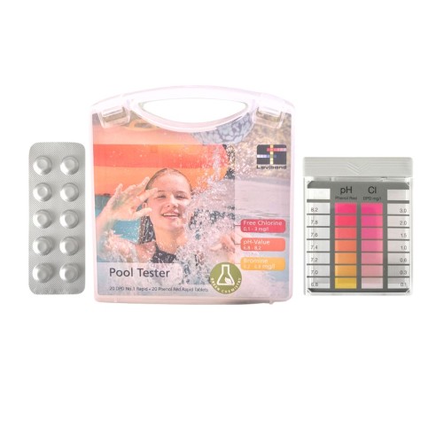 Test acqua piscina con pastiglie reagenti pH e Cloro-1
