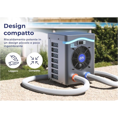 Pompa di calore mini per piscina fuori terra fino a 20 m³ Gre HPM20
