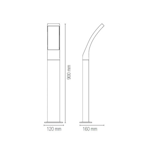 Lampione paletto da giardino LED Sail antracite, 12W, IP65 Intec