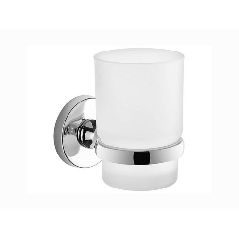 Portaspazzolini Da Parete In Ottone Oro Con 2 Bicchieri In Ceramica Bianca - 5