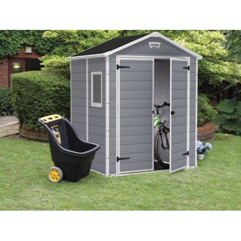 Keter casetta da giardino Manor 6x5 grigio ambientata