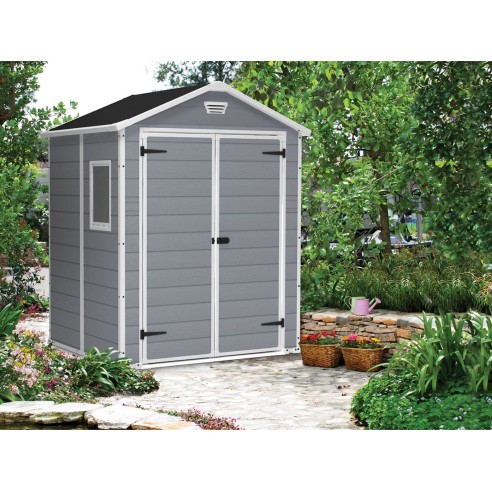 Keter casetta da giardino Manor 6x5 grigio ambientata