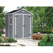 Keter casetta da giardino Manor 6x5 grigio ambientata