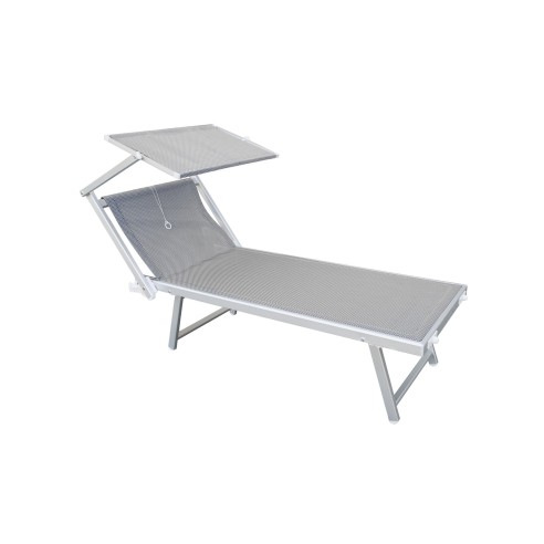 Lettino-sdraio-in-alluminio-con-parasole-X-6180 grigio